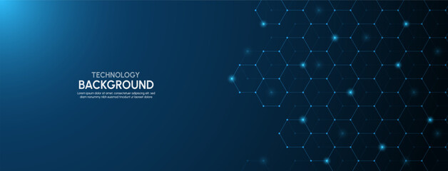 Technology Abstract lines and dots connect background Vector illustration. © Surapong