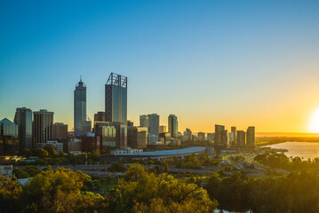 Fototapeta na wymiar skyline of perth, the capital of western australia in australia