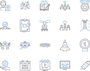 Success and money outline icons collection. Success, Money, Wealth, Profit, Achievement, Win, Gains vector and illustration concept set. Capital, Fortune, Riches linear signs