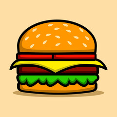 burger illustration. burger cartoon. illustration for children's book.