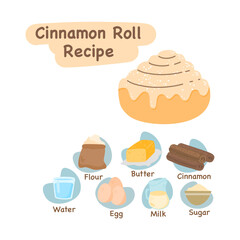 cinnamon roll illustration recipe concept