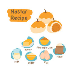 hand drawn nastar illustration recipe concept