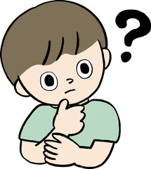 疑問に思う子どものイラストレーション
