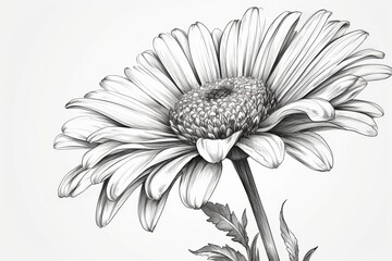 daisy flower white background from generative ai