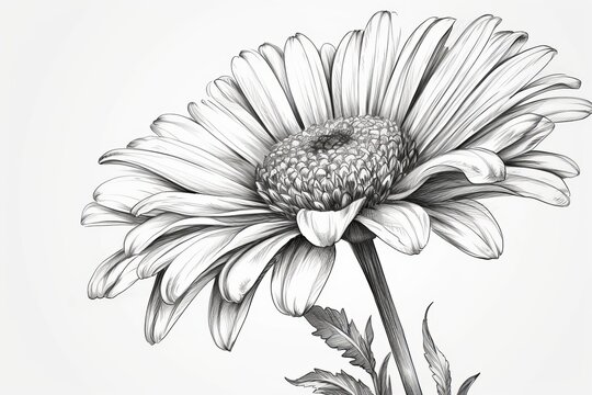 daisy flower white background from generative ai