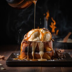 Ice Cream French Toast - Generative AI Illustration