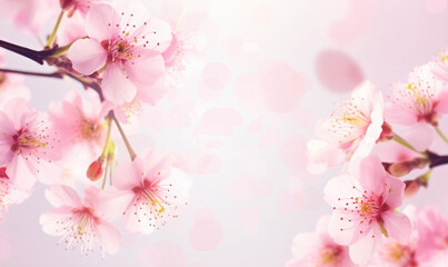 Pink sakura in springtime , Generative ai