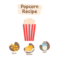 popcorn illustration recipe concept
