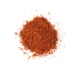 Red chili pepper powder isolated on transparent png