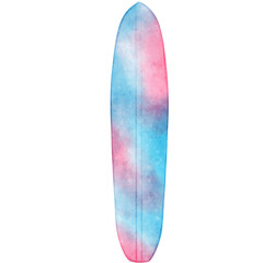 Watercolor surfboard, surfboard illustration, surf illustration, surfing