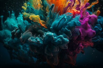 Vivid Colored Canvas. Generative AI