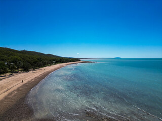 Aerial over the ocean and reed