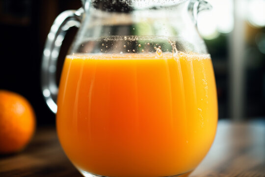 Jug of orange juice. Generative AI