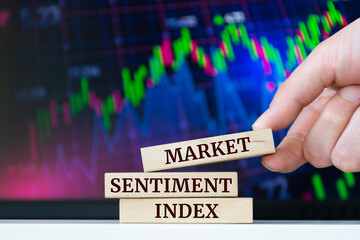 Wooden blocks with words 'Market Sentiment Index'. Business concept
