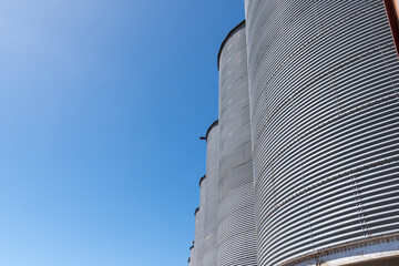 Silos with blue sky