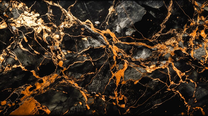 Luxury fluid art painting in alcohol ink technique, black and gold. Imitation of marble stone