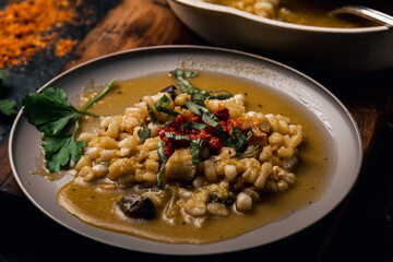South American Gastronomy: A Tasty Bowl of Argentine Locro with Pumpkin and Corn