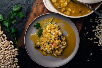 South American Gastronomy: A Tasty Bowl of Argentine Locro with Pumpkin and Corn