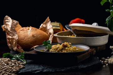 South American Gastronomy: A Tasty Bowl of Argentine Locro with Pumpkin and Corn