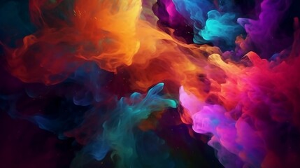 Fototapeta premium a beautiful abstract vibrant wallpaper in space and flowing galaxy. generative AI