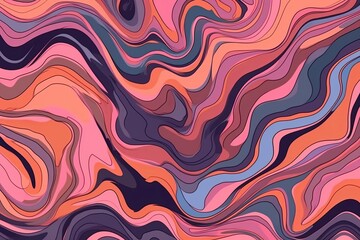 colorful wavy lines in an abstract background. Generative AI