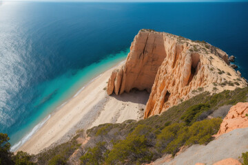 Fototapeta na wymiar cliff landscape. Generative AI