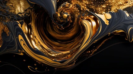 abstract background with gold swirl
