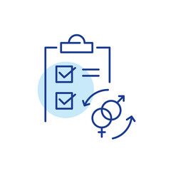 Gender affirmation surgery medical checklist. Pixel perfect, editable stroke line icon