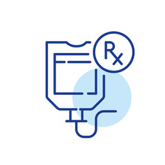 Prescription drug for iv. Fluid medication administration. Pixel perfect, editable stroke line icon