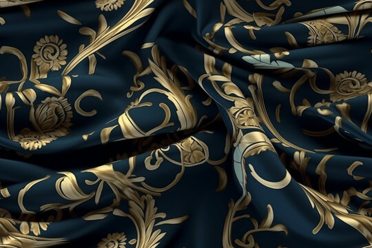 Luxury greek themed style silk fabric, elegant seamless pattern, realistic light and shadow background, photorealistic wallpaper, generative ai