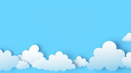 Blue sky with white clouds background. 3d rendering, 3d illustration.Generative Ai