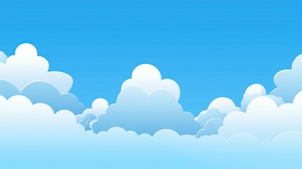 Blue sky with white clouds background. 3d rendering, 3d illustration.Generative Ai