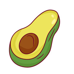 Avocado Flat. Vector Illustration
