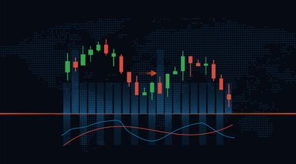 Stock trading chart in graphic concept suitable for financial investment or economic business concept. Abstract financial background vector illustration