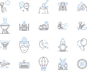 Adventure and christmas outline icons collection. Adventure, Christmas, Vacation, Holidays, Snow, Skiing, Snowboarding vector and illustration concept set. Ice-Skating, Sledding, Sleigh-Ride linear
