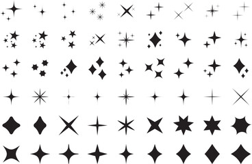Stars set icons.Shine icons. Christmas vector symbols isolated.Sparkle star icons.