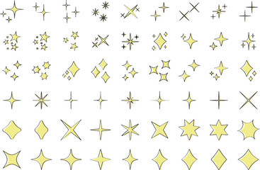 Stars set icons.Shine icons. Christmas vector symbols isolated.Sparkle star icons.