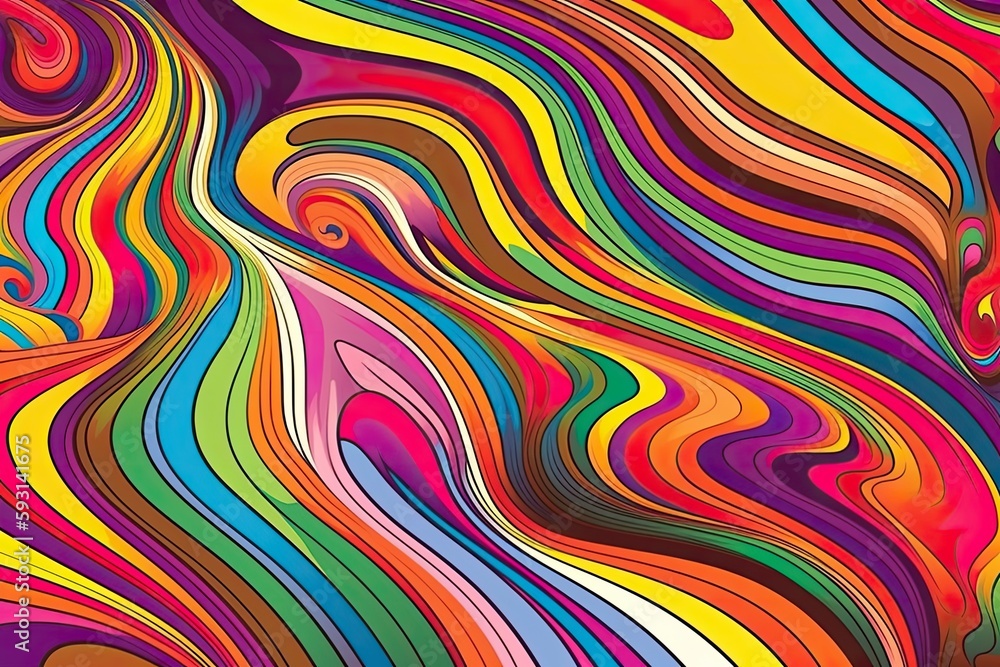 Poster vibrant abstract background with flowing lines. generative ai