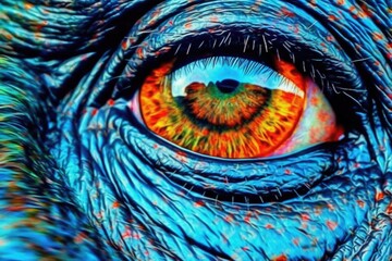 close-up of an animals eye. Generative AI