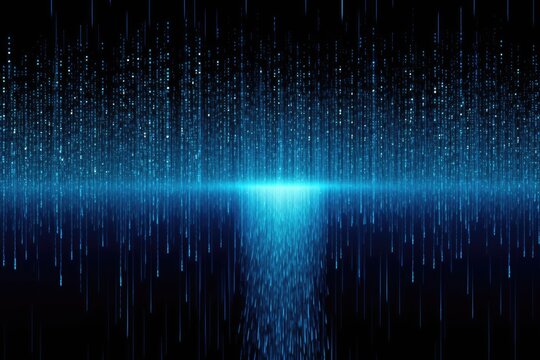 Luminous huge data glitch wallpaper with innovative abstract digital pixel noise error video damage. Generative AI