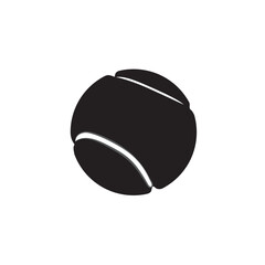 Tennis ball silhouette vector isolated on white. 
