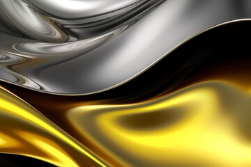 Silver gold liquid texture background. Generative AI