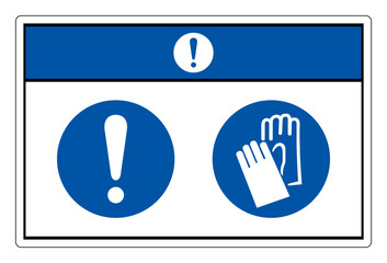 Notice Wear Gloves Symbol Sign, Vector Illustration, Isolate On White Background Label .EPS10