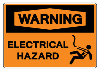 Warning Electrical Hazard Symbol Sign,Vector Illustration, Isolate On White Background Label. EPS10