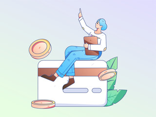 Internet finance and wealth management investment flat vector concept operation hand drawn illustration
