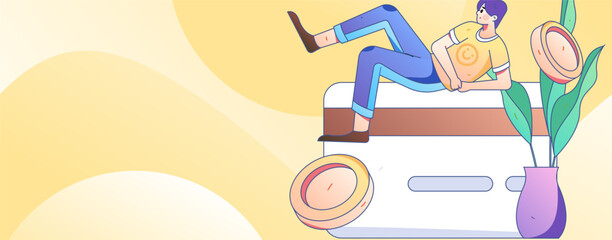 Internet finance and wealth management investment flat vector concept operation hand drawn illustration
