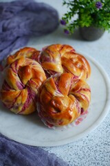 baked bread on a plate