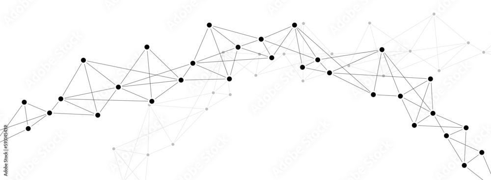 Poster Network plexus polygonal connect lines and dots technology background template.