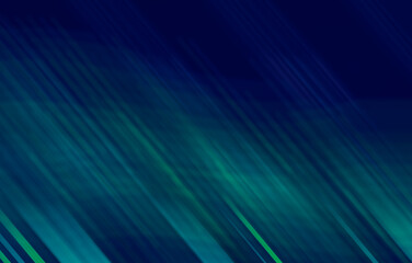 Abstract blue green diagonal rays on black.