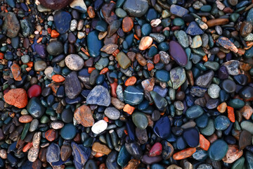 transparent water stones on the bottom multicolor abstract pattern